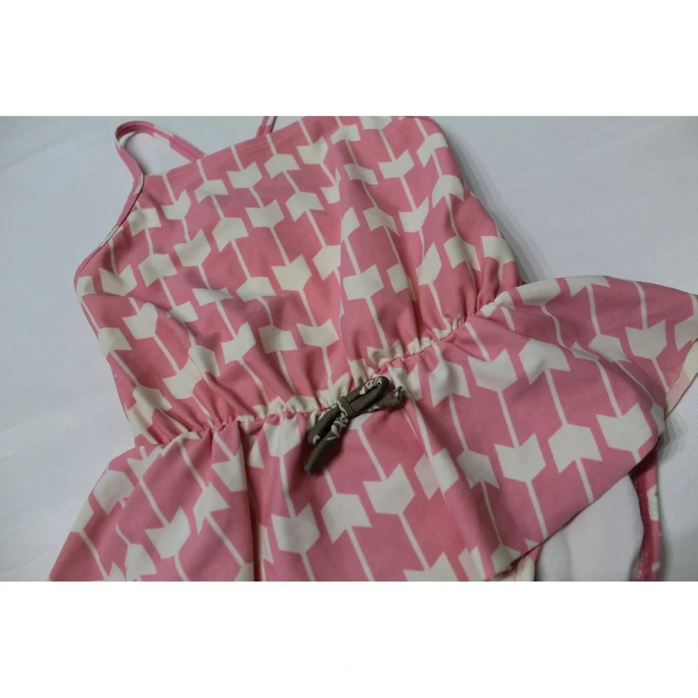 Hanna Andersson Girls Pink Arrow Print Skirted One Piece Swimsuit Size 100‎ 4T